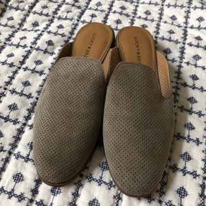 Lucky Brand perforated leather mules